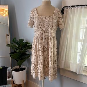 Anne Fontaine lace overlay babydoll dress